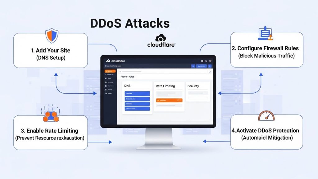 Cara Setting Cloudflare dari Serangan DDoS